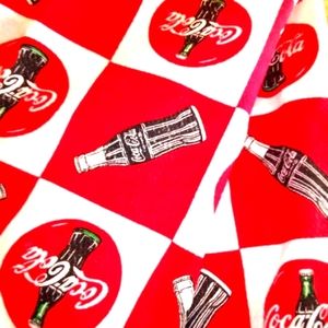 NWT Vintage 1994 Coca-Cola Checkered Red and White Twin Bed Blanket